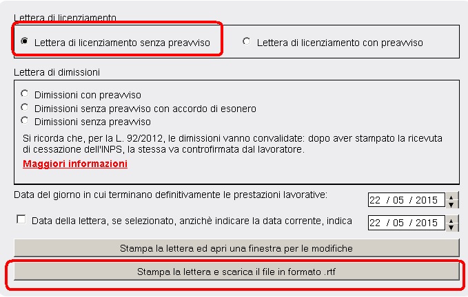 Licenziamento senza preavviso nel tempo indeterminato